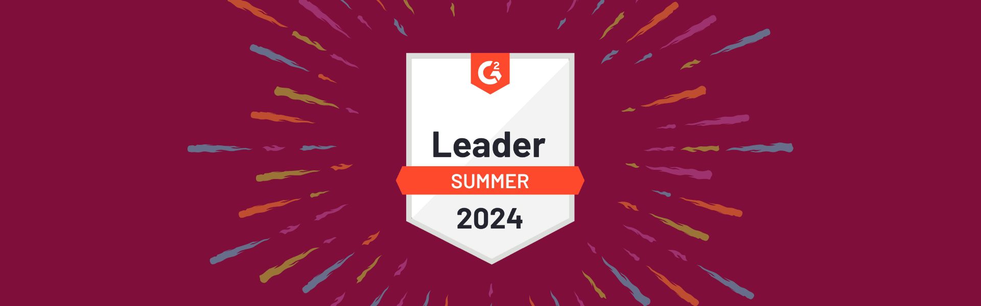 Badge with "Leader, Summer 2024" text on a maroon burst background.